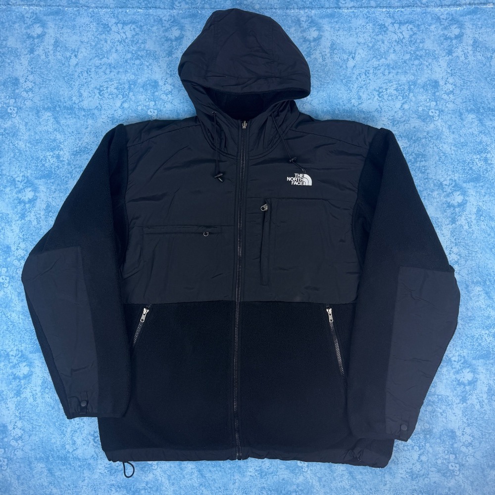 The North Face Denali Jacket Mens XL Black Hooded Fleece Polartec 2008